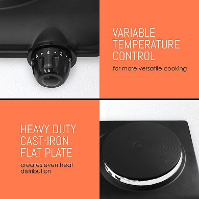 Elite Cuisine Electric Cast-Iron Double-Burner Buffet Server