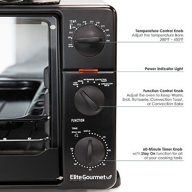 Elite Cuisine Multi-Function Countertop Toaster Oven Broiler