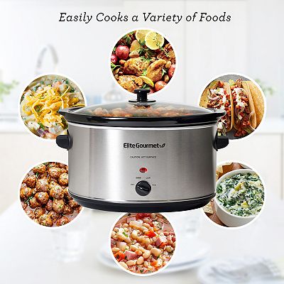 Elite Gourmet 8.5 qt. Stainless Steel Slow Cooker