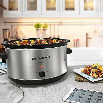Elite Gourmet 8.5 qt. Stainless Steel Slow Cooker