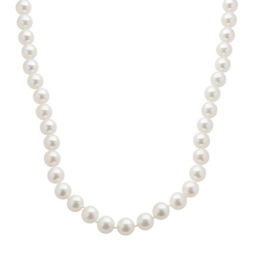 18k White Gold AA Akoya Cultured Pearl Necklace 16 in.