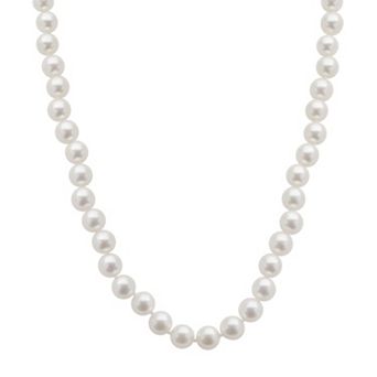 PearLustre by Imperial 18k White Gold AA Akoya Cultured Pearl Necklace - 18 in