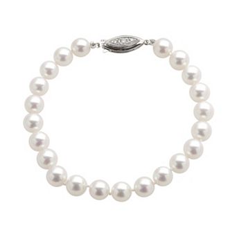 PearLustre by Imperial 18k White Gold AAA Akoya Cultured Pearl Bracelet (7-7.5 mm)