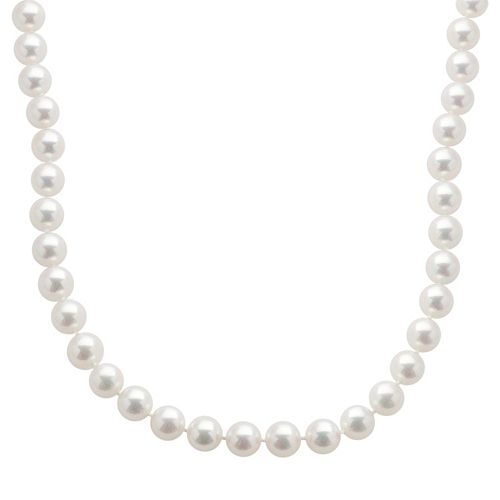 18k White Gold AAA Akoya Cultured Pearl Necklace