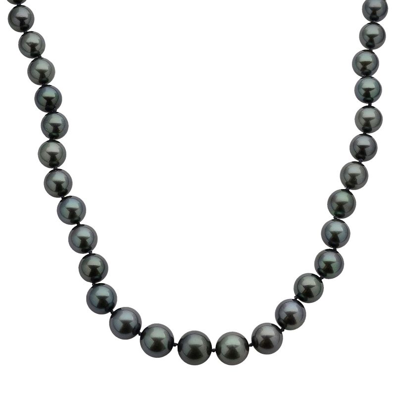 18k White Gold Tahitian Cultured Pearl Necklace (8-10.5 mm) - 18 in., Wome