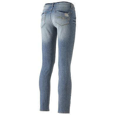 Mudd® Crochet Distressed Skinny Jeans - Juniors