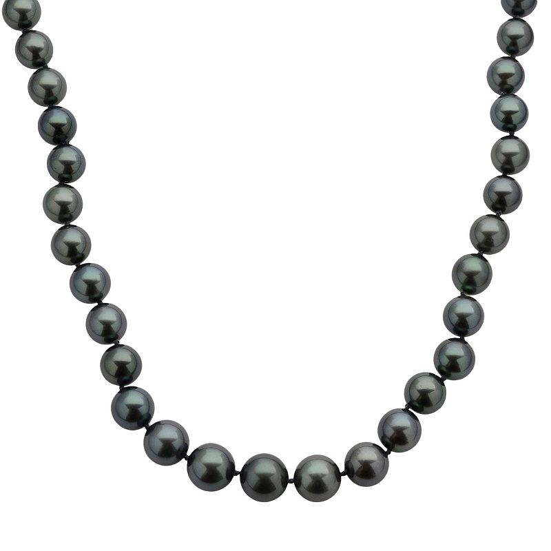 18k White Gold Tahitian Cultured Pearl Necklace (9-11.5 mm) - 18 in., Wome