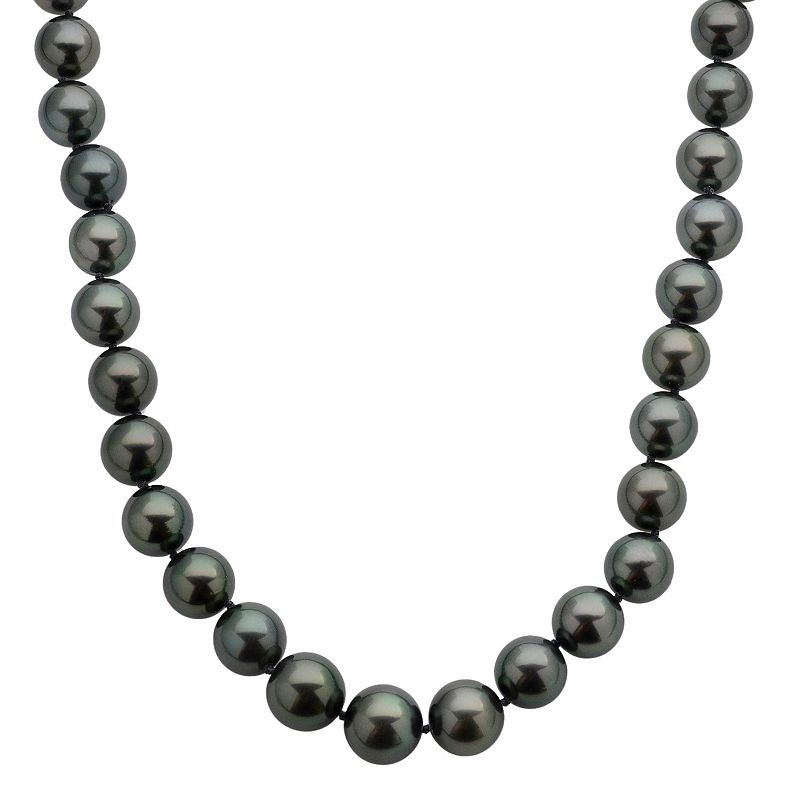 18k White Gold Tahitian Cultured Pearl Necklace (10-12.5 mm) - 18 in., Wom