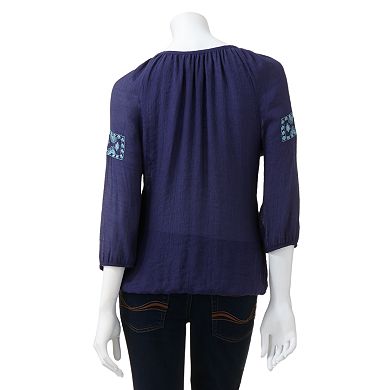 Mudd® Embroidered Peasant Top - Juniors