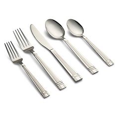 Cambridge Silversmiths Beacon Black Satin 20-Piece Flatware Set