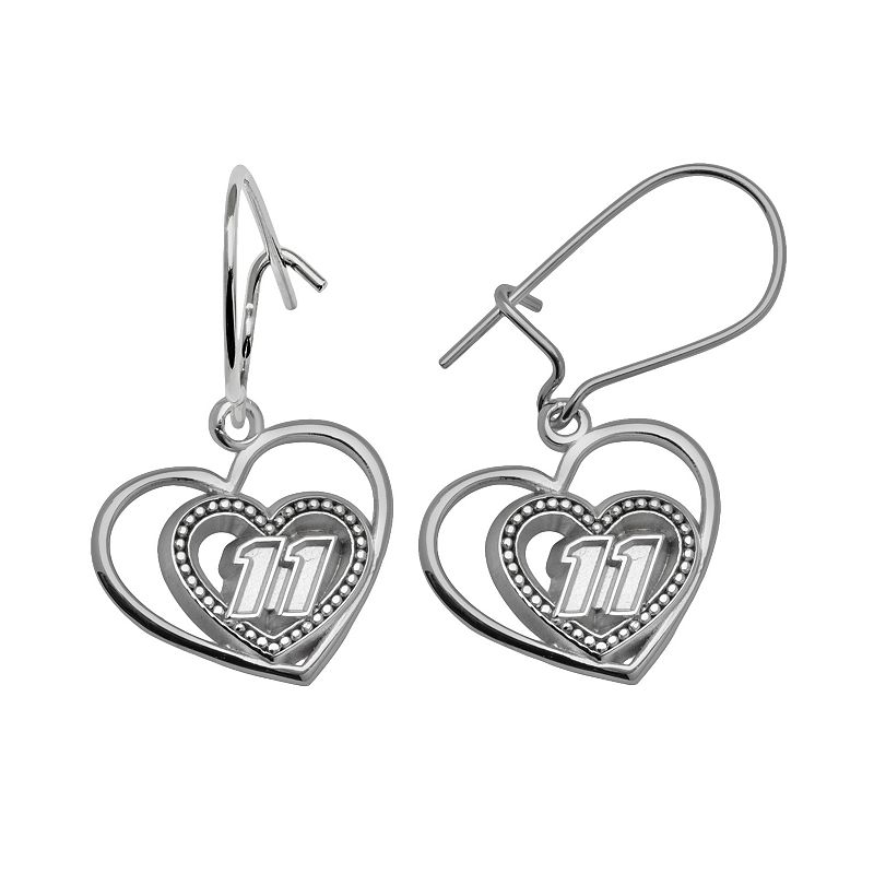 Insignia Collection NASCAR Denny Hamlin Sterling Silver 11 Heart Drop 