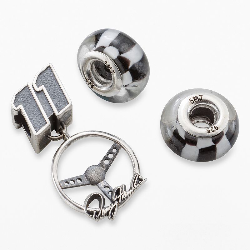 Insignia Collection NASCAR Denny Hamlin Sterling Silver Steering Wheel Char - 94597996 - Jewelry A stylish steering wheel charm and checkered flag  sku 94597996