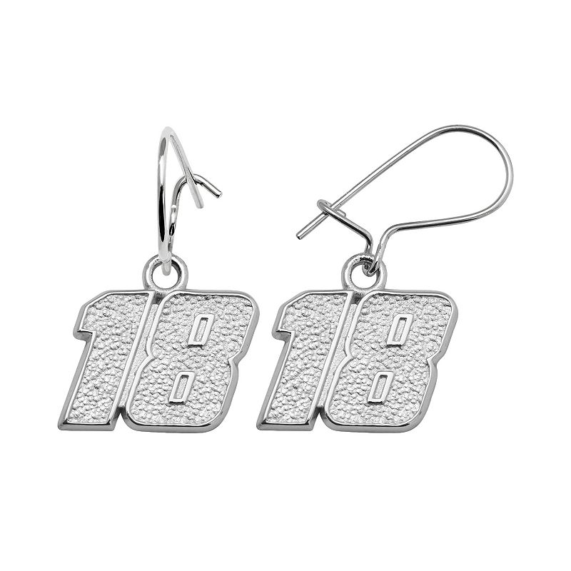 Insignia Collection NASCAR Kyle Busch Sterling Silver 18 Drop Earrings