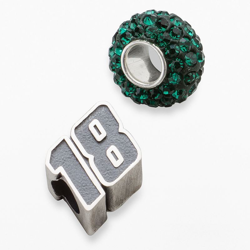 Insignia Collection NASCAR Kyle Busch Sterling Silver 18 Bead & Crysta