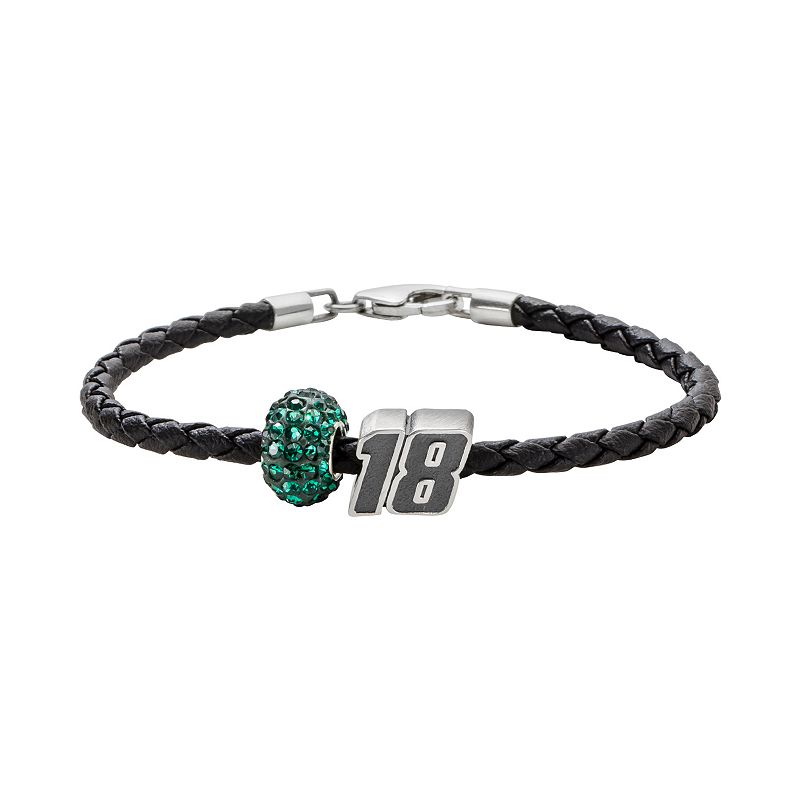 Insignia Collection NASCAR Kyle Busch Leather Bracelet & 18 Bead & Cry