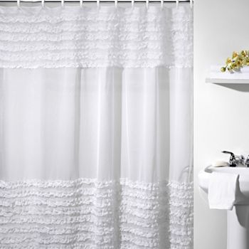 Creative Bath Ruffles Fabric Shower Curtain