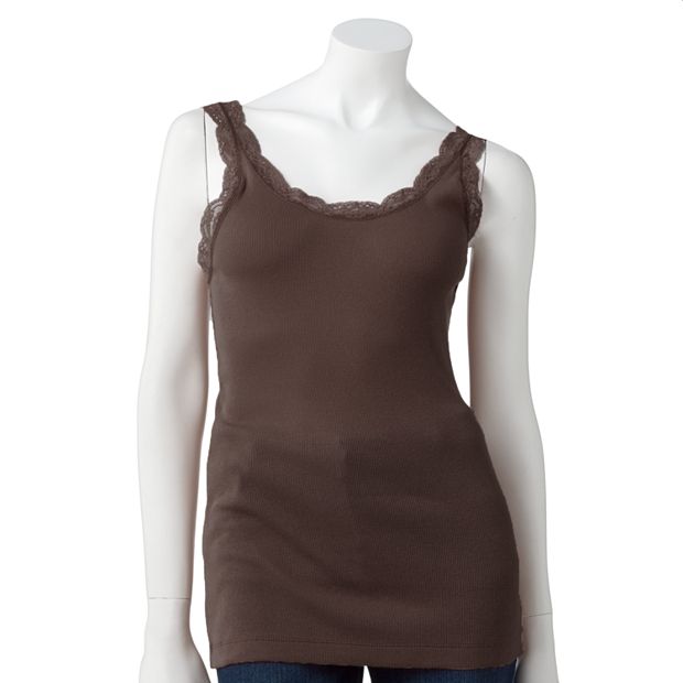 APT. 9 Women's S Tank Sleeveless Top Blouse with lace and