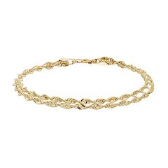 Everlasting Gold 10k Gold Double Rope Chain Bracelet 7.5-in. by