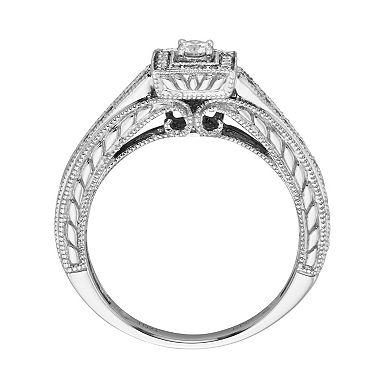 Round-Cut Diamond Engagement Ring in 10k White Gold (1/4 ct. T.W.)