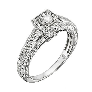 Round-Cut Diamond Engagement Ring in 10k White Gold (1/4 ct. T.W.)