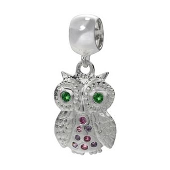 Individuality Beads Sterling Silver Crystal Owl Charm