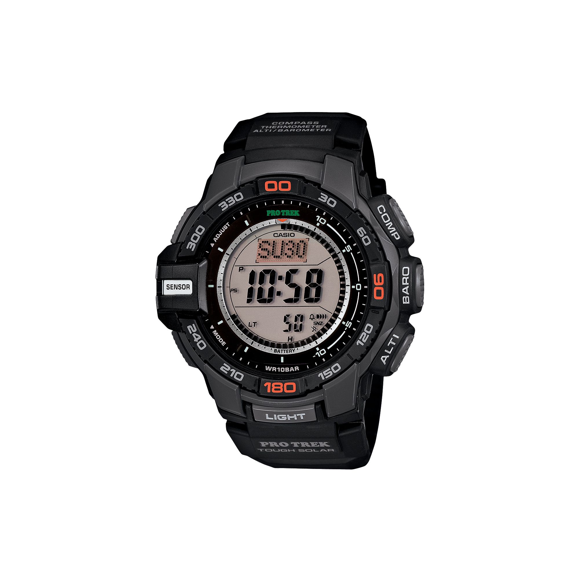 Casio Mens PRO TREK Solar Digital Chronograph Watch, Gray