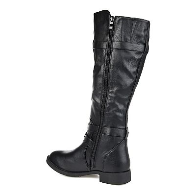 Women s Journee Collection Womens Buckle Knee High Riding Boots 7.5 Black