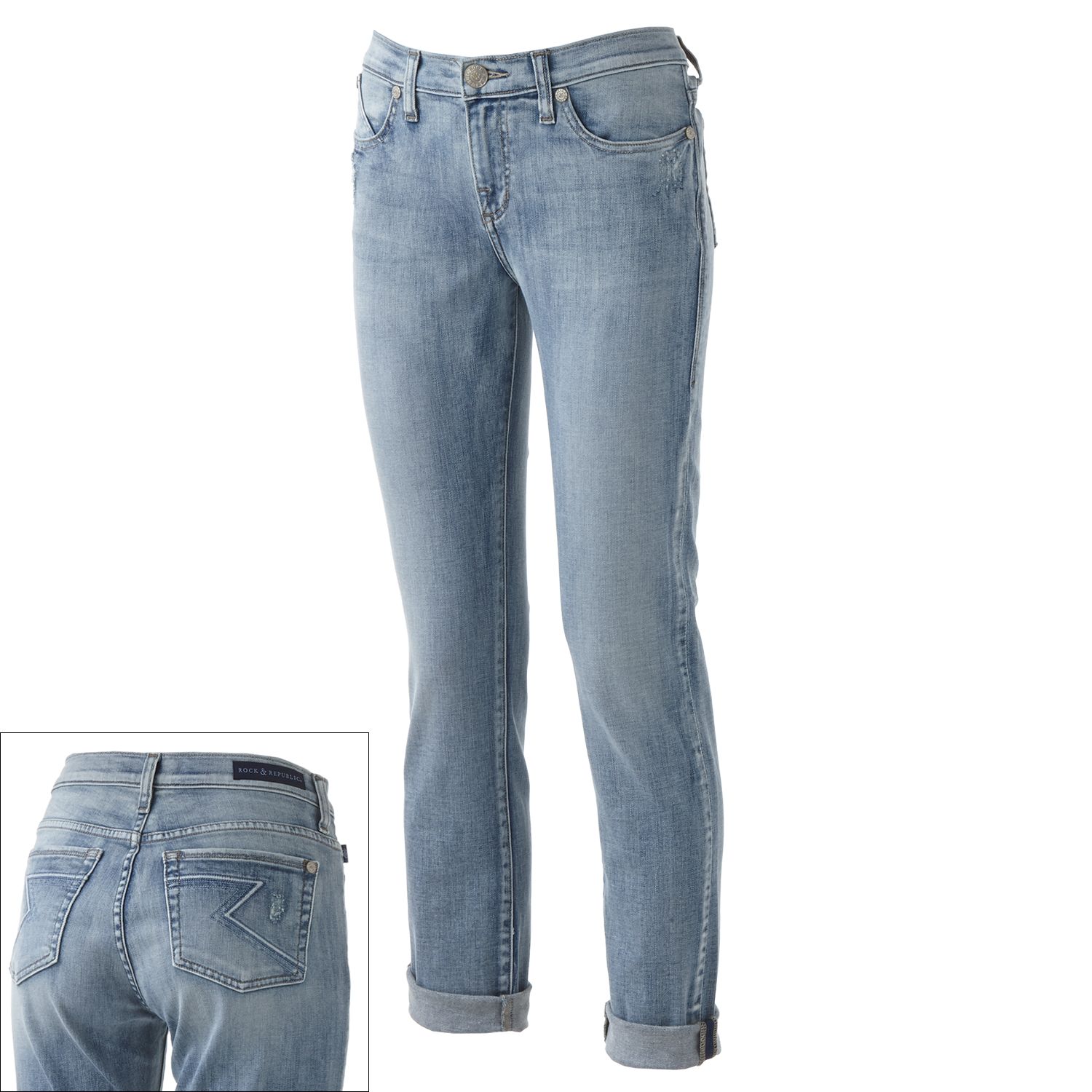 distressed cuffed skinny jeans