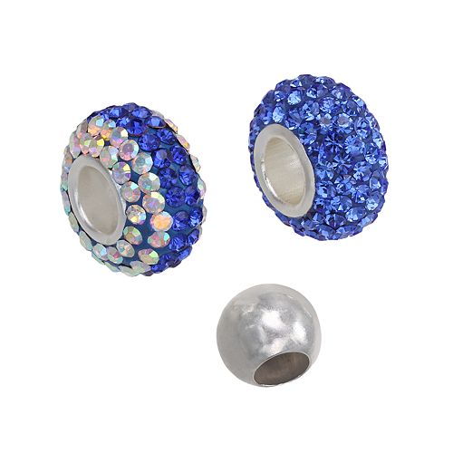 Individuality Beads Sterling Silver Crystal & Spacer Bead Set