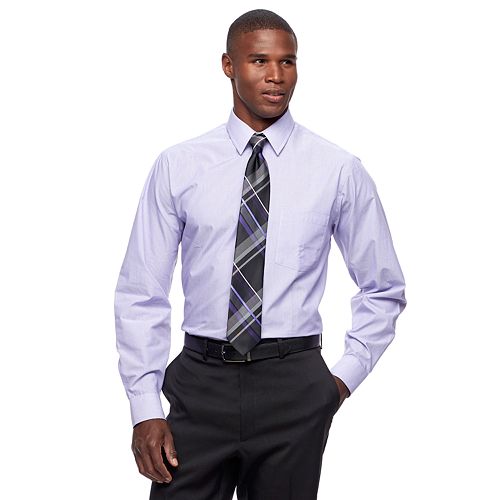 Men's Arrow Classic-Fit Fineline-Striped Wrinkle-Free Dress Shirt