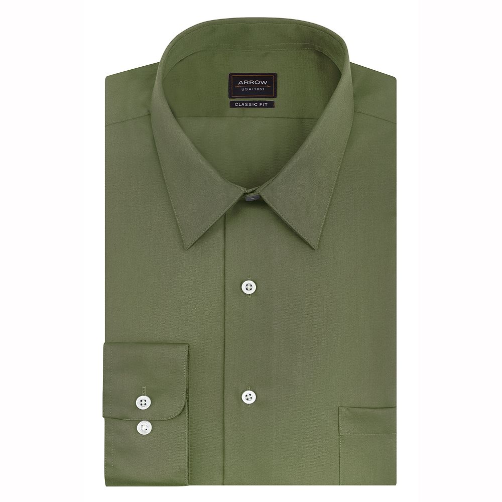arrow fitted dress shirts sateen Arrow Fitted Dress Shirt Men 15 32/33 Blue Sateen Long Sleeve Button Down