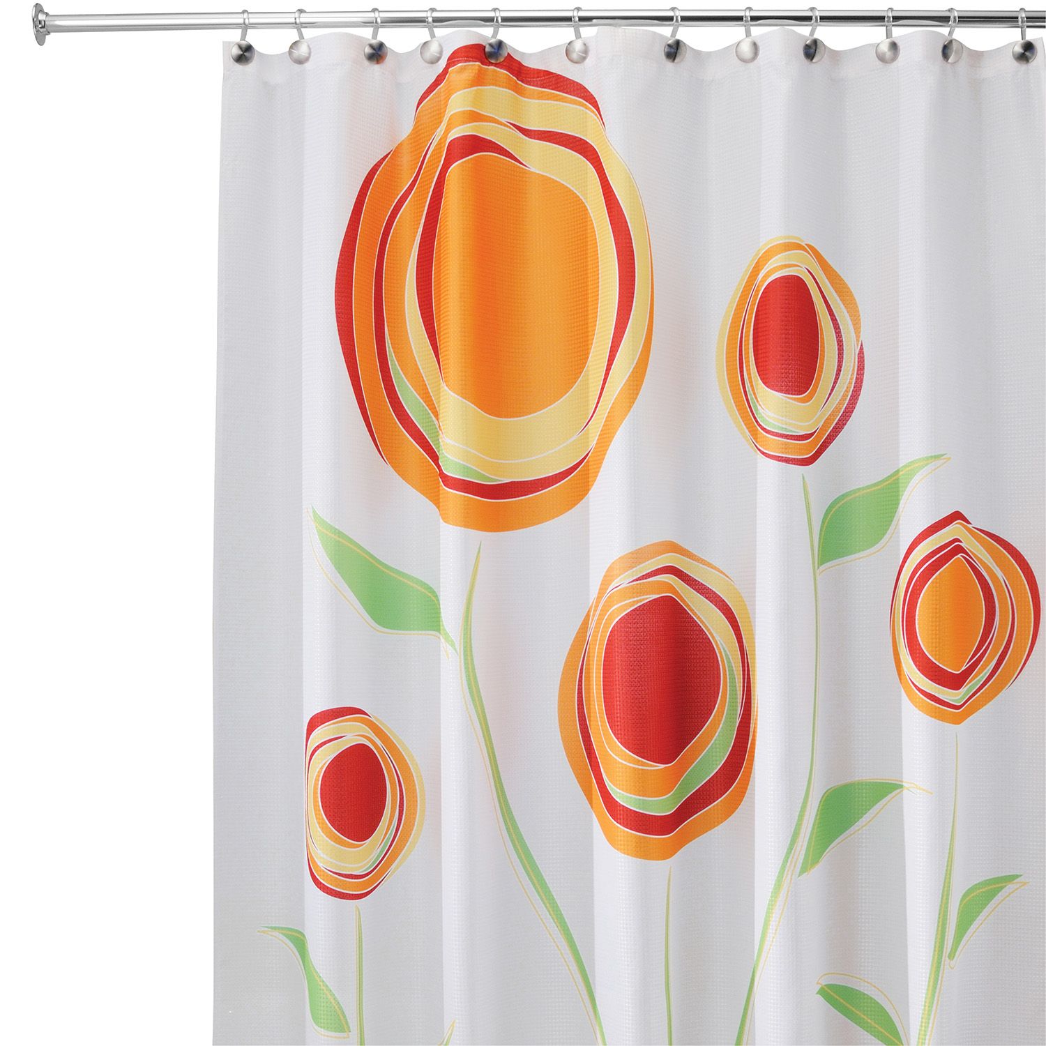 orange fabric shower curtain