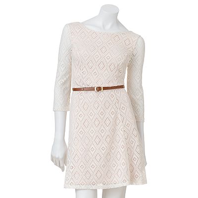 Juniors Lily Rose Lace Skater Dress