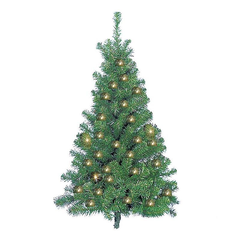 Kurt Adler 48-Inch Pre-Lit Norway Pine Wall Tree