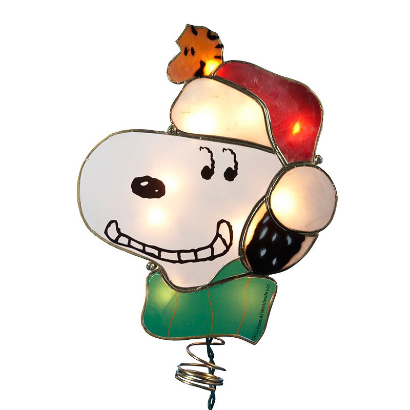 Kurt Adler Pre-Lit Snoopy Christmas Tree Topper, White