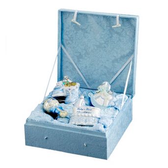 Kurt Adler Noble Gems 4 pc Baby Boy Christmas Ornament Set