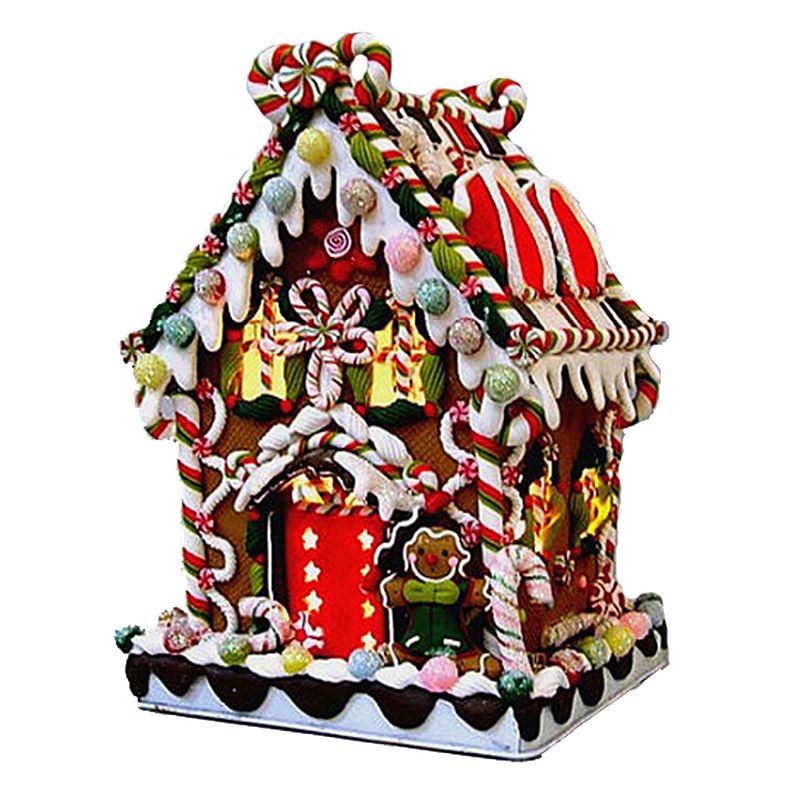 Kurt S. Adler Lighted Candy House Christmas Decor - Indoor, Brown