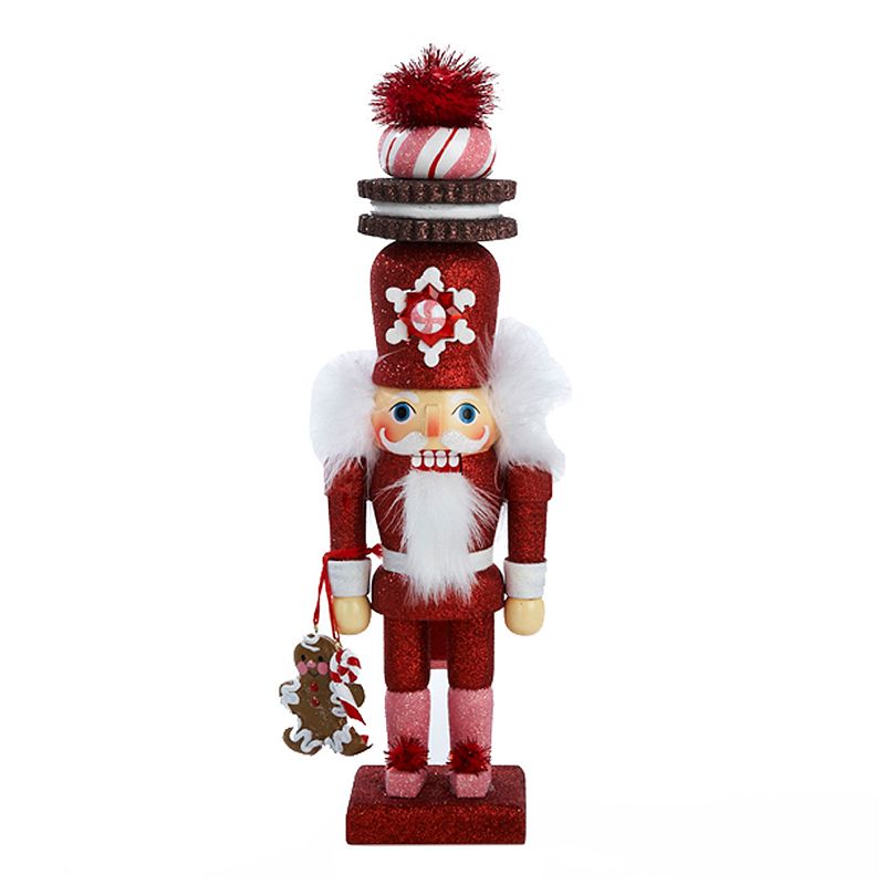 Kurt Adler 12-in. Gingerbread Christmas Nutcracker with Cookie Hat, Red