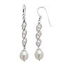 Sterling Silver Freshwater Cultured Pearl Linear Drop Earrings