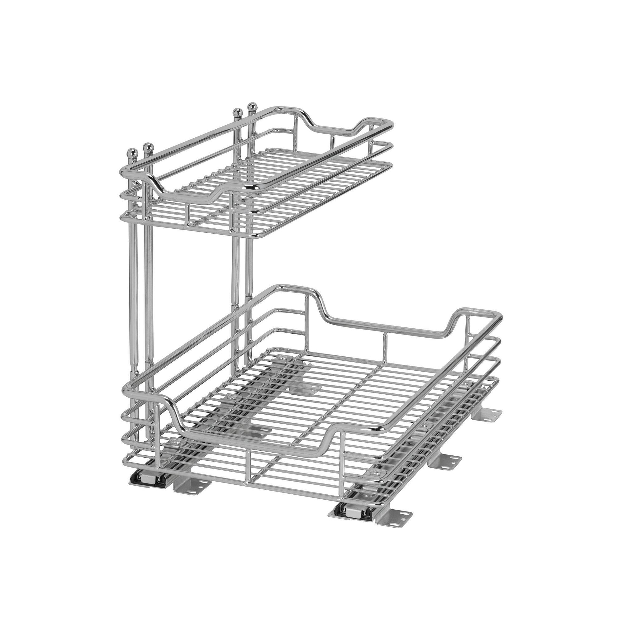 Glidez Sliding 2-Tier Under-Sink Organizer, Grey
