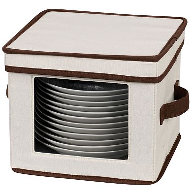 Household Essentials China Dessert Plate and Bowl Lidded Storage Chest