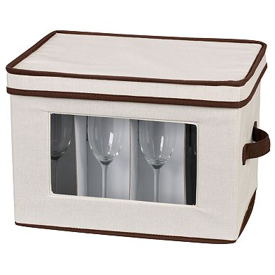 Household Essentials Fluted Glassware Lidded Storage Chest