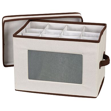 Household Essentials Fluted Glassware Lidded Storage Chest