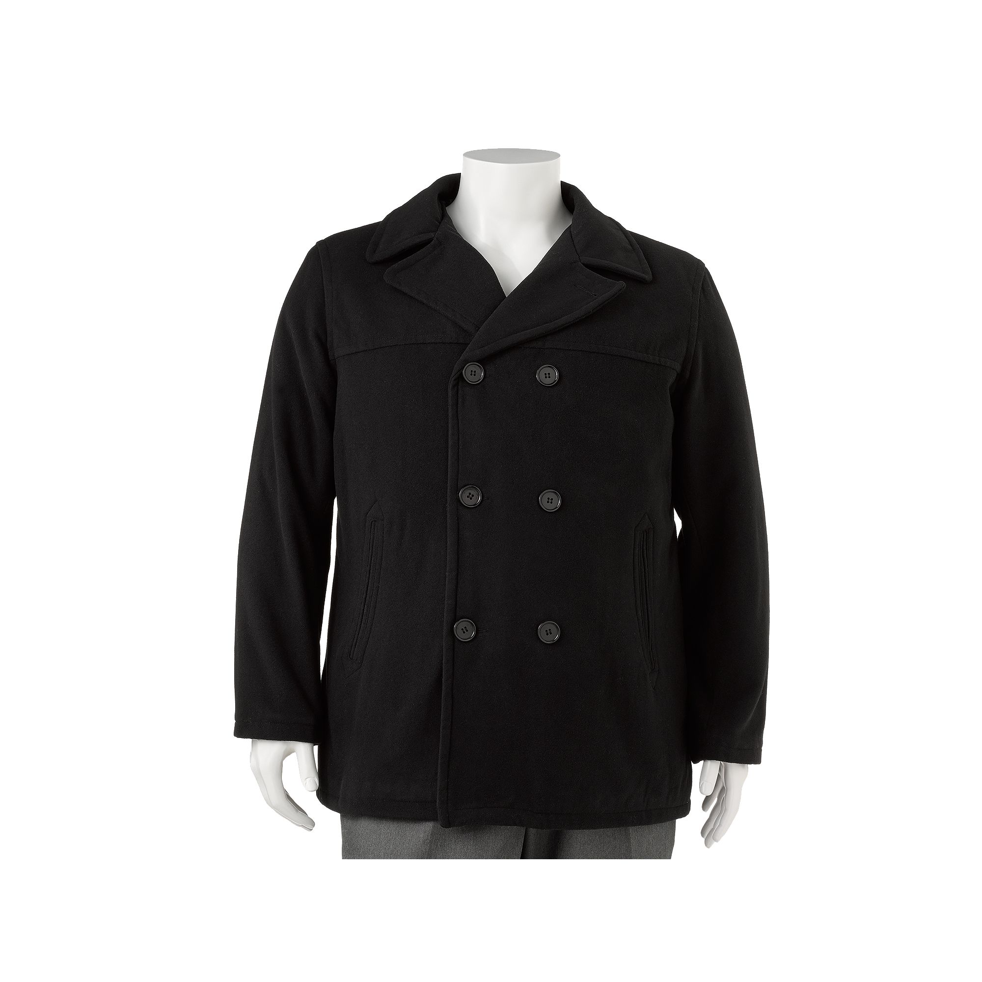 Big & Tall Excelled Double-Breasted Jacket, Mens, Size: 3XL, Black