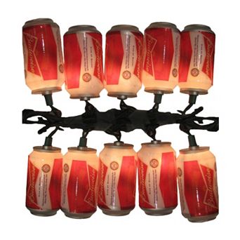 Kurt S. Adler 10-Light Budweiser Beer Can Christmas Light Set