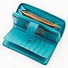 Buxton Heiress Leather Checkbook Clutch Wallet