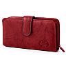 Buxton Heiress Leather Checkbook Clutch Wallet
