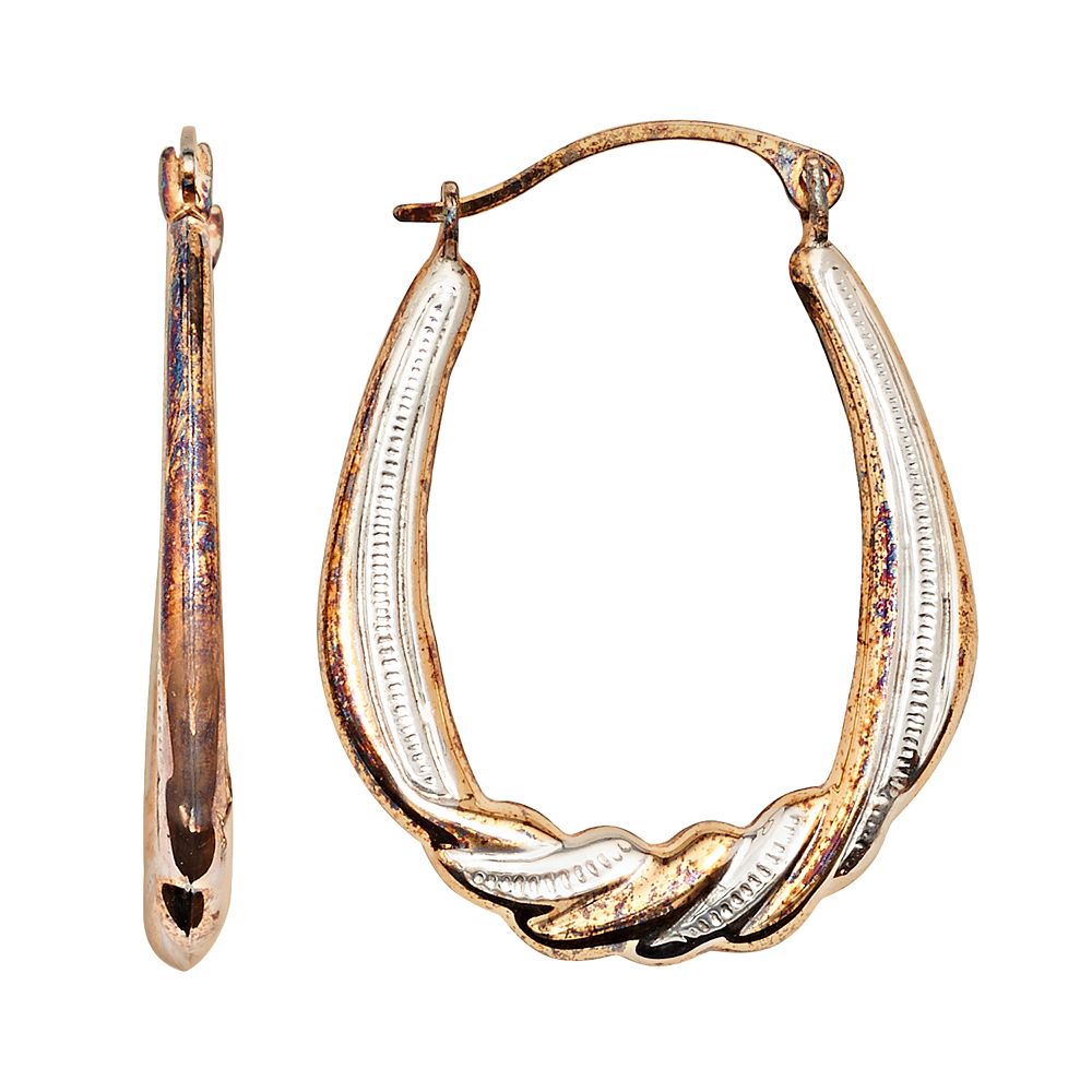 ピアス LESS IS MORE 14K gold field ring earrings Diamond-Cut 17.0mm Endless Hoop Earrings in Hollow 14K Gold