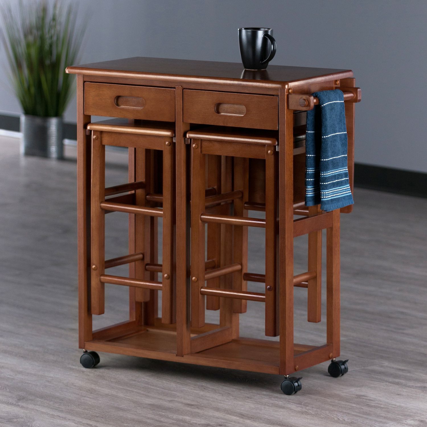 Winsome Space Saver Kitchen Cart 3-piece Set - Thumbnail 3