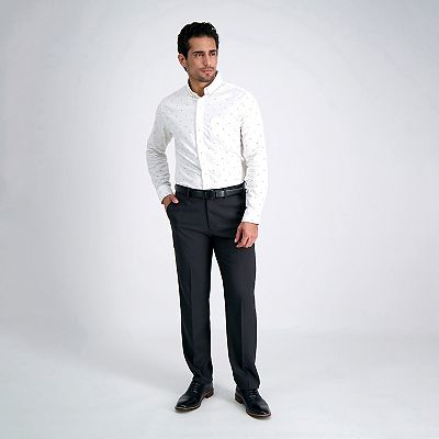 haggar men's straight fit soft chino premium dress pant Men's Haggar Eclo Stria Classic-Fit Flat-Front Dress Pants, Size: 38X29, Taupe